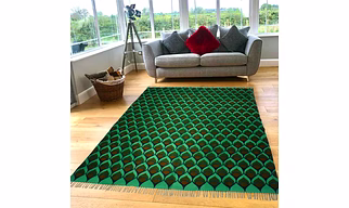Block Print Cotton Rug, Home Decor Rug