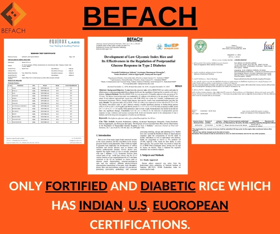 Befach Fortified Low GI Rice | Free of Pesticides, Non GMO, Certified Low GI &amp; Low Sugar White Rice Perfect for Diet &amp; Diabetic Patients (4.5 Kgs)-4