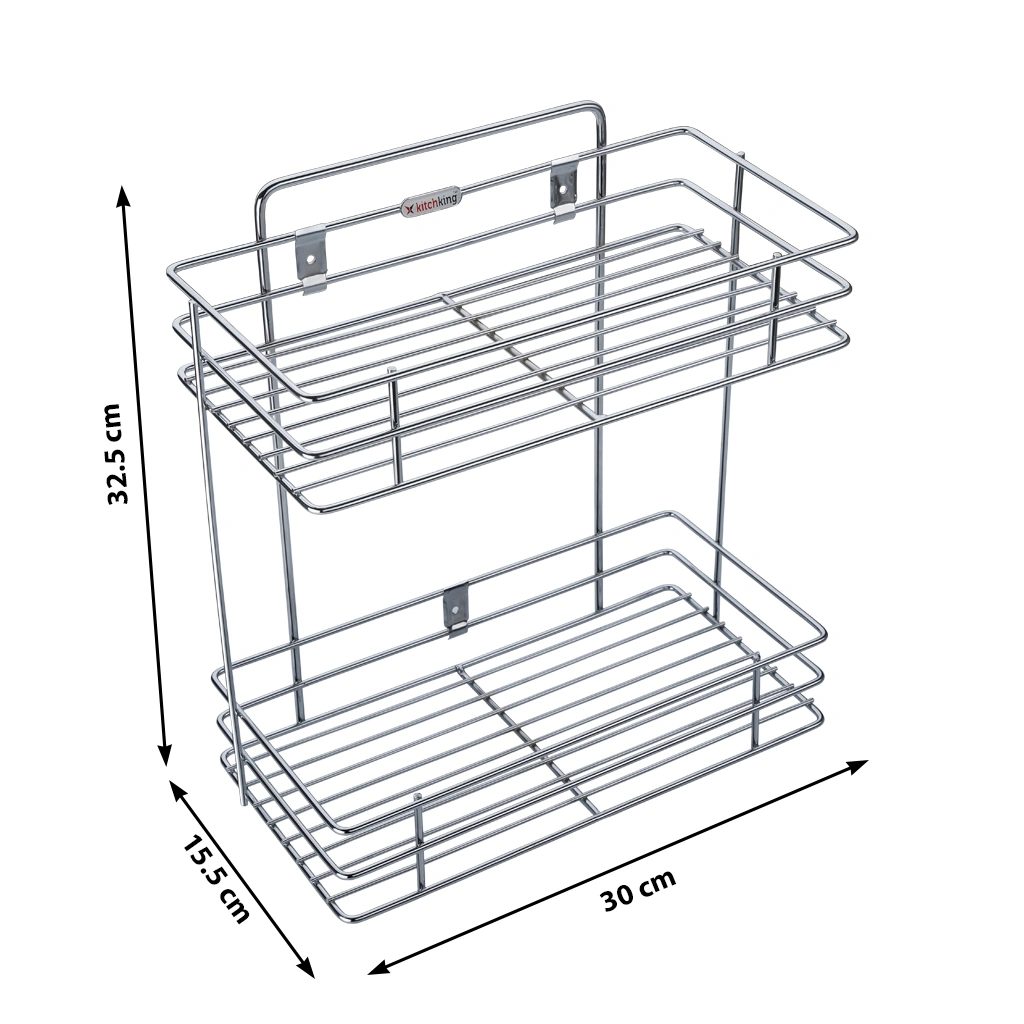 Kitchen Rack Double-Silver-Double-Stainlesssteel-2