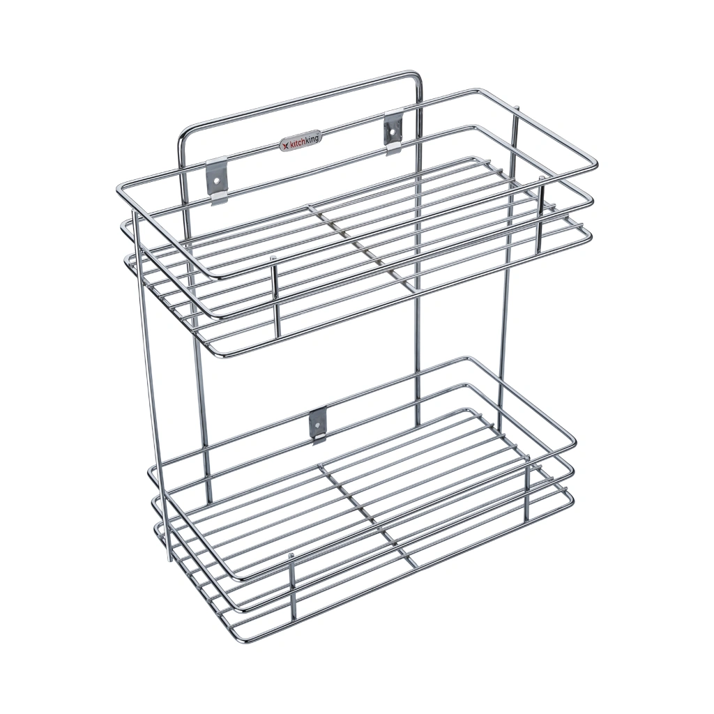 Kitchen Rack Double-Silver-Double-Stainlesssteel-1