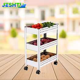 kitchking vegetable trolley perforated deluxe 3 tier