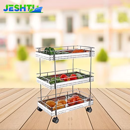 kitchking vegetable trolley perforated tripple