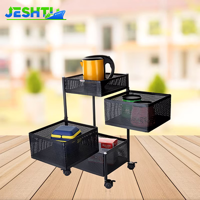 kitchking rotating trolley perforated 4 tier