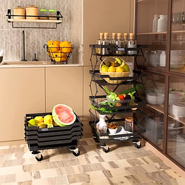 kitchking collapsible trolley 3 step