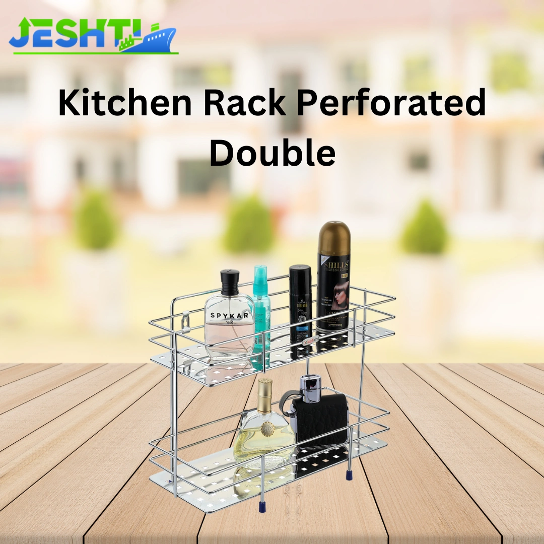 Kitchen Rack Perforated Double-Silver-Double-Stainlesssteel-1