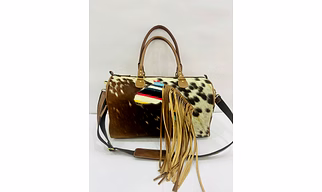 hairon leather duffle bag