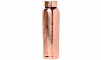 Pure Copper Fanta-Style Bottle 900 ml Etched Design Ayurvedic Wellness