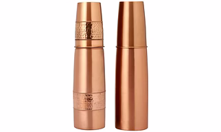 Pure Copper Water Bottle with Matching Tumblers 1000 ml Set
