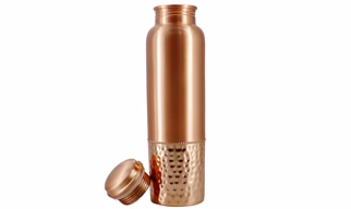 Plain and Hammered Pure Copper Bottle - 1000 ml Capacity