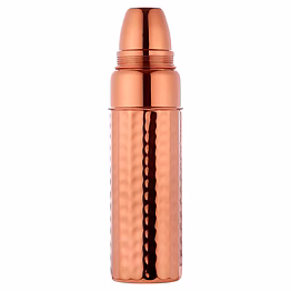 hammered design pure copper thermos water bottle