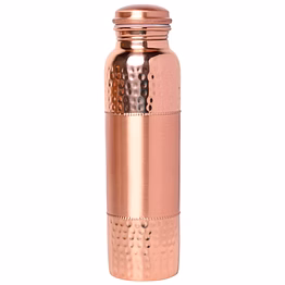 1000ml pure copper water bottle - hammered & plain design