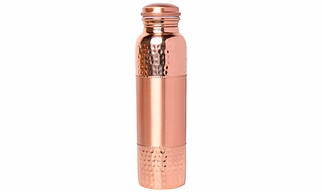 1000ml Pure Copper Water Bottle - Hammered & Plain Design