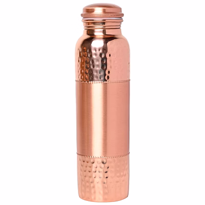 1000ml pure copper water bottle - hammered & plain design