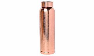 Pure Copper Fanta-Style Bottle 900ml - Etched Pattern