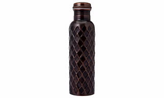 Premium Pure Copper Bottle - Brown Diamond Texture