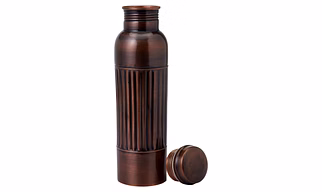 Premium Antique Copper Bottle 950ml - Elegant Lining Design