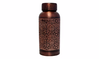 Floral Pattern Pure Copper Bottle 600ml