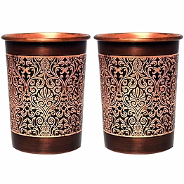 pure copper etching tumblers - pack of 2