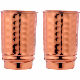 pure copper hammered tumbler set (2 pieces) - 350ml, lacquer-free