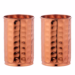 pure copper hammered tumbler 300ml - lacquer-free finish