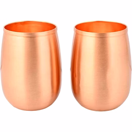 plain pure copper barrel tumbler set of 2 - 250 ml