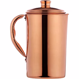 pure unlined copper pitcher 1.5l - smooth glossy look