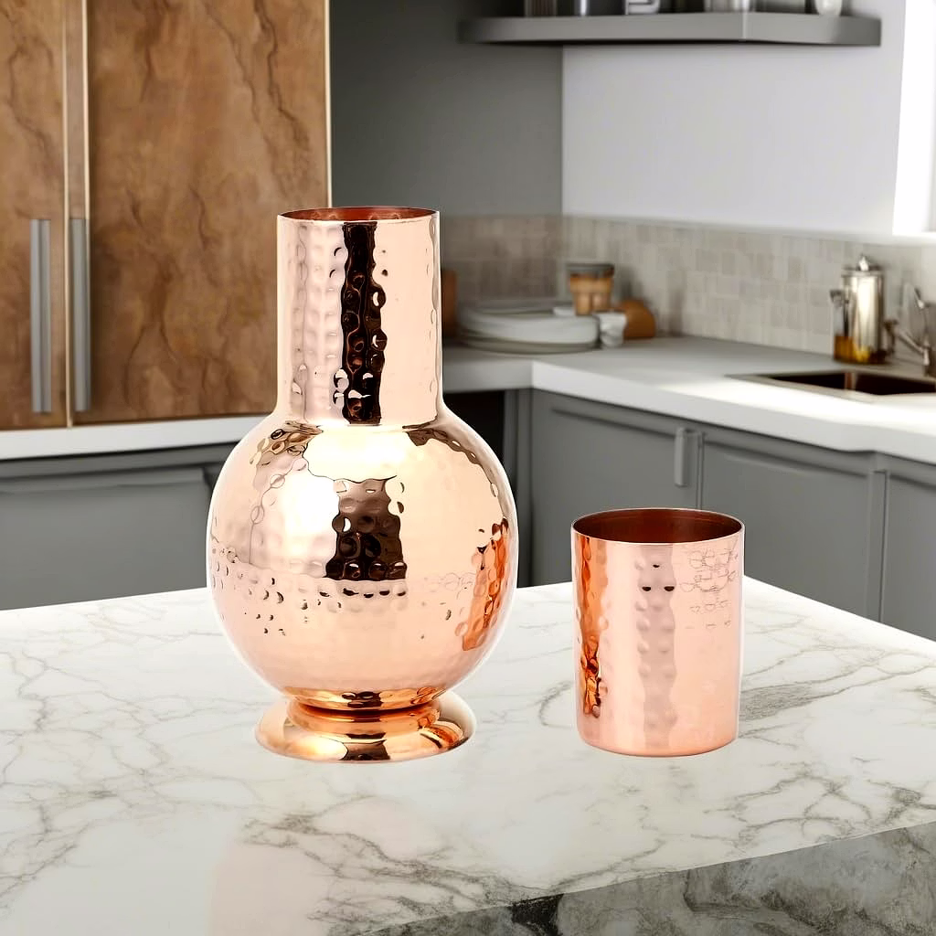 Pure Copper Nightstand Carafe - 1 Litre image 5