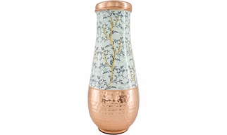 Pure Copper Water Carafe 1.8L – Elegant Long Neck, Printed Pattern