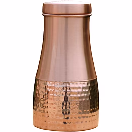 1l pure copper bedside water carafe - plain and hammered design