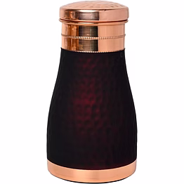 1l pure copper bedside water carafe - dark cherry color