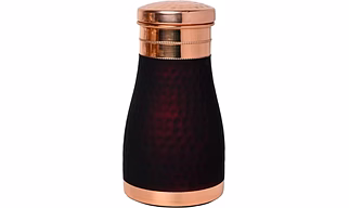 1L Pure Copper Bedside Water Carafe - Dark Cherry Color