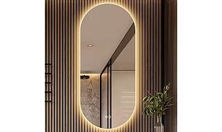 Oval Shape LED Mirror with 3 Lighting Options (Warm, Natural White, Cool White) with Touch Sensor (18X24INCH) L12 Stylish and Decorative Design.