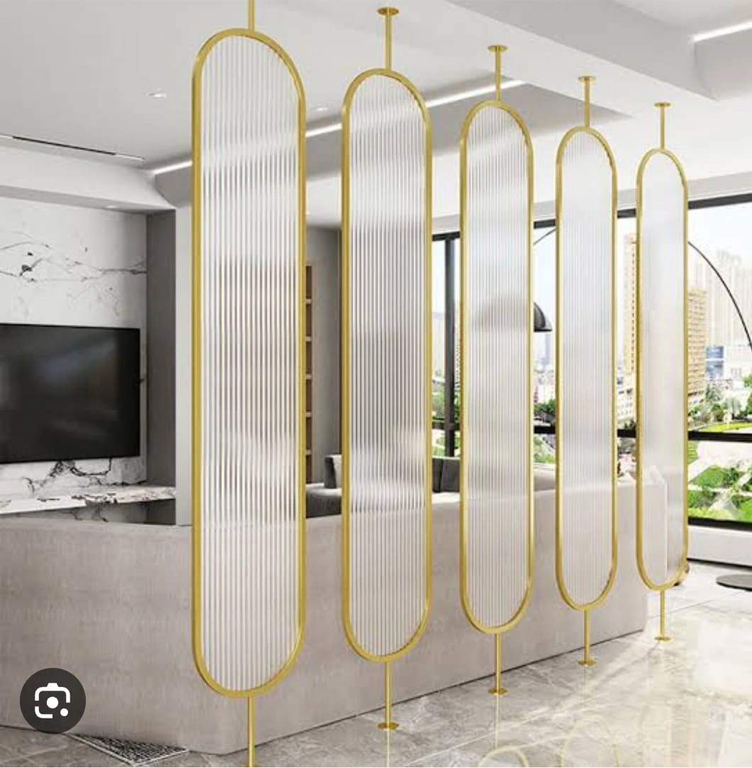 Planet Decor Modern Attractive Hanging DIY Room Divider Static Lvan Decorative Wall Screen Partition for Decorating Living Dining Room Kitchen &amp; Bedroom Set of 12 (Golden)-1