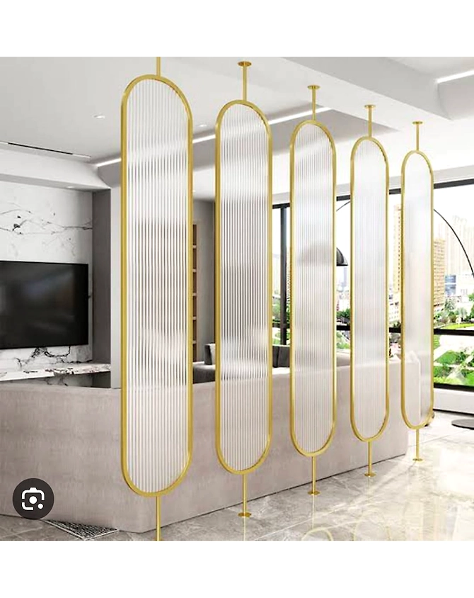 Planet Decor Modern Attractive Hanging DIY Room Divider Static Lvan Decorative Wall Screen Partition for Decorating Living Dining Room Kitchen &amp; Bedroom Set of 12 (Golden)-1