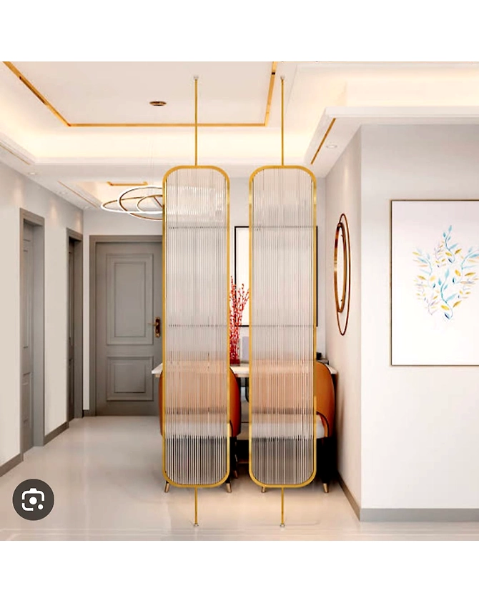 Planet Decor Modern Attractive Hanging DIY Room Divider Static Lvan Decorative Wall Screen Partition for Decorating Living Dining Room Kitchen &amp; Bedroom Set of 12 (Golden)-3