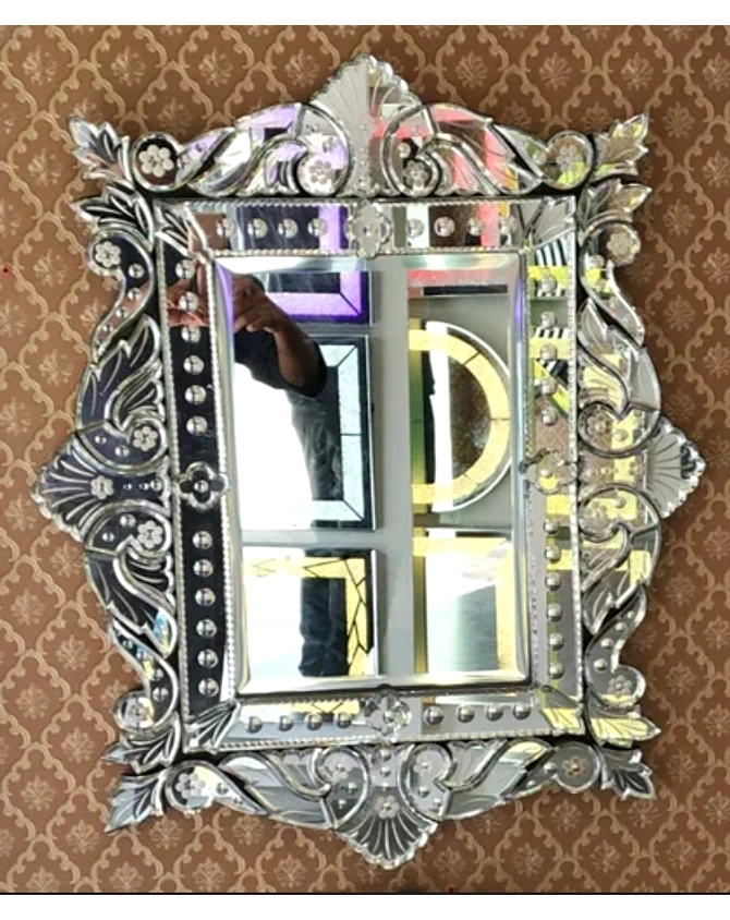 Saint Gobain Glass Frame Venetian Antique Mirror, For Hotel, Size: 24&quot; X 48&quot;-1