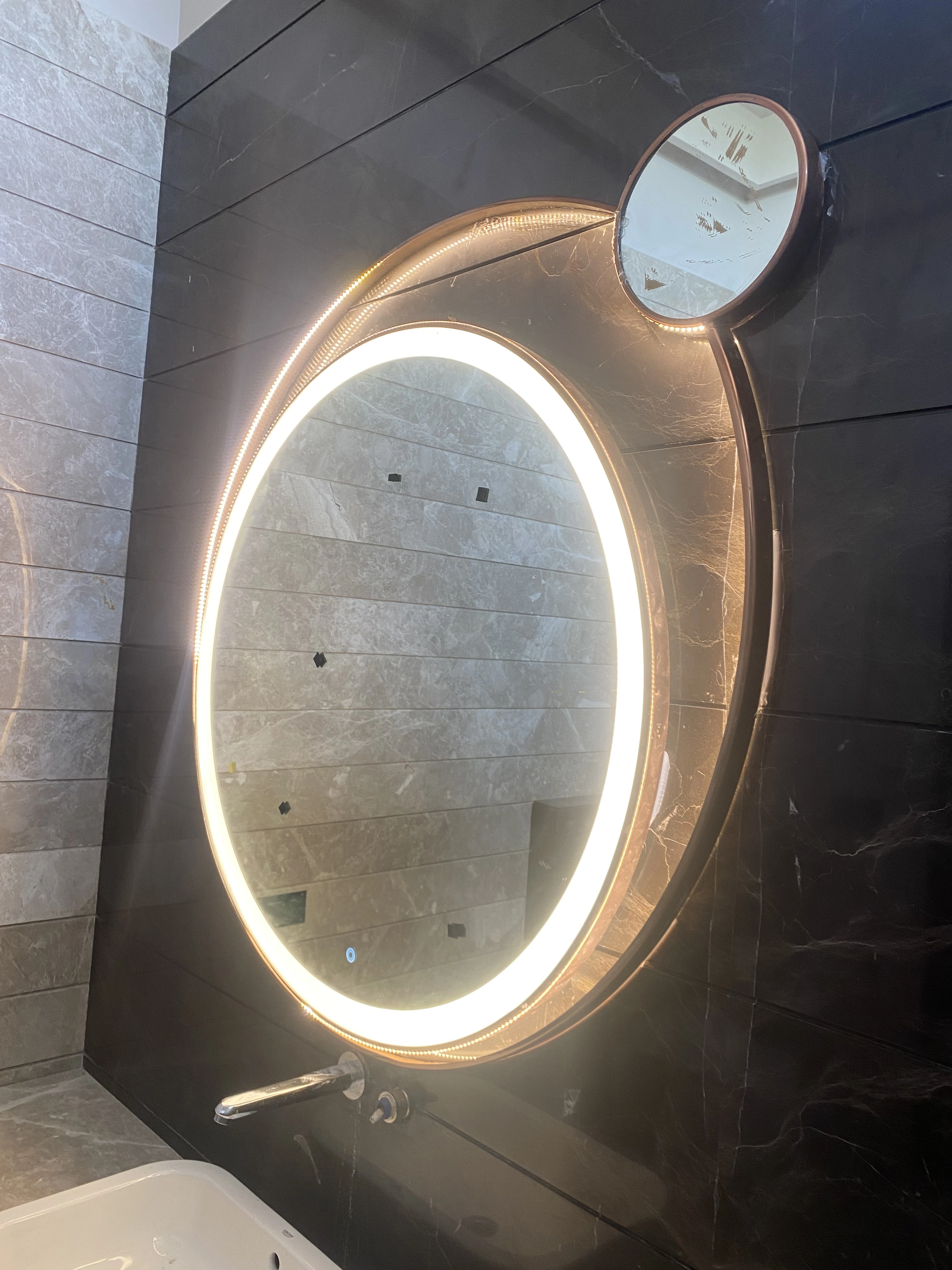 Dual Ring Mirror With PVD Stainless Steel Frame | Corrosion Free | Waterproof | Premium Quality LED MIRROR-2