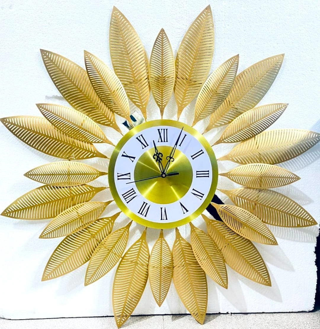 Limelight Decorative Wall Clock Metal Wall Clock, Gingko Leaf Wall Clock Big Size, Big Wall Clock for Living Room Watch Wall Clock, Wall Decoration Items for Living Room/Bedroom/Office/Hall-3