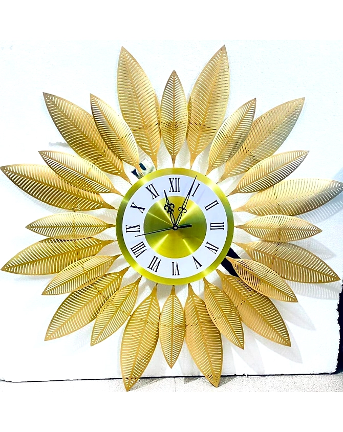 Limelight Decorative Wall Clock Metal Wall Clock, Gingko Leaf Wall Clock Big Size, Big Wall Clock for Living Room Watch Wall Clock, Wall Decoration Items for Living Room/Bedroom/Office/Hall-2