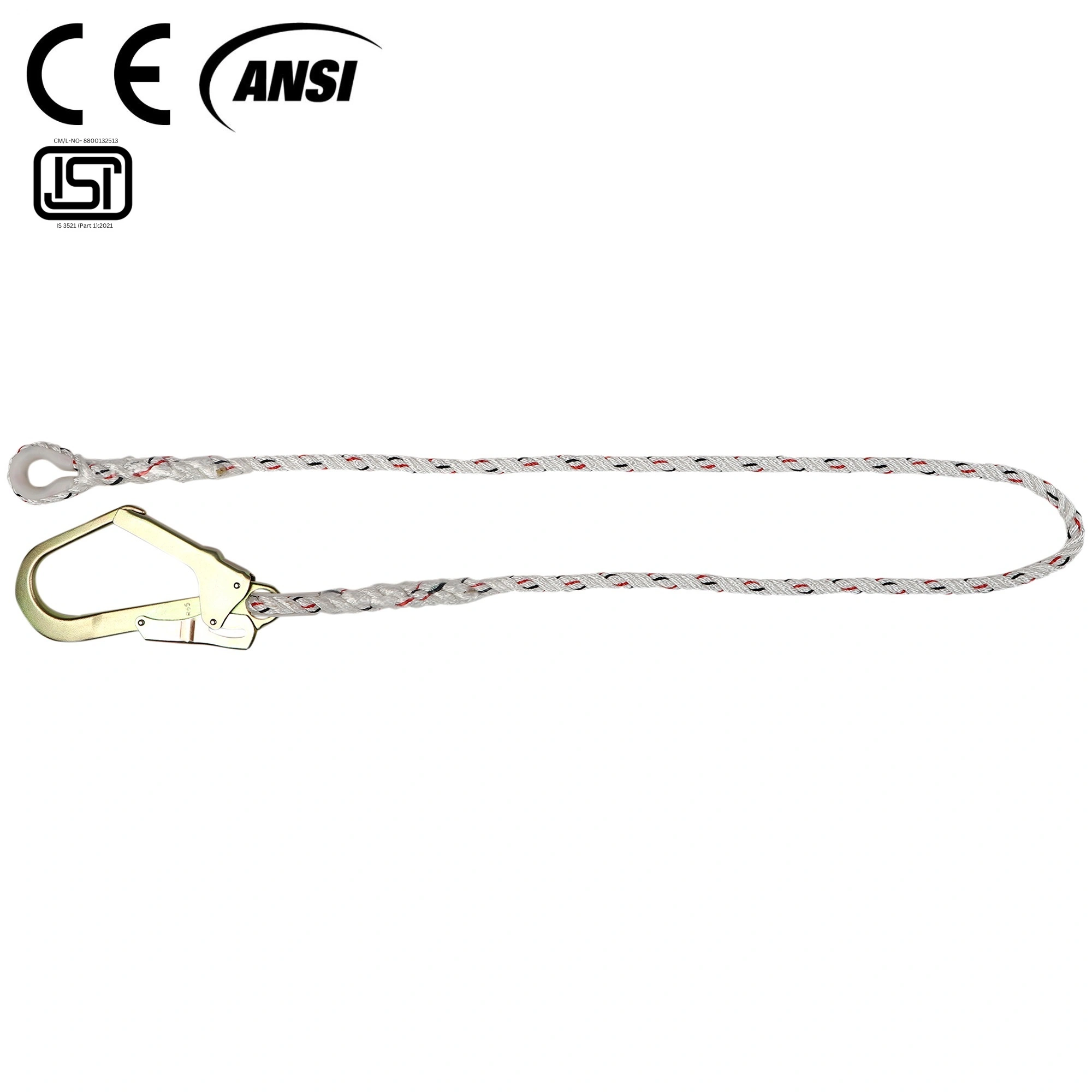 Fall Restraint Lanyards with Carabiner Attachment and Scaffolding Hook, ISF-04-ISF-04