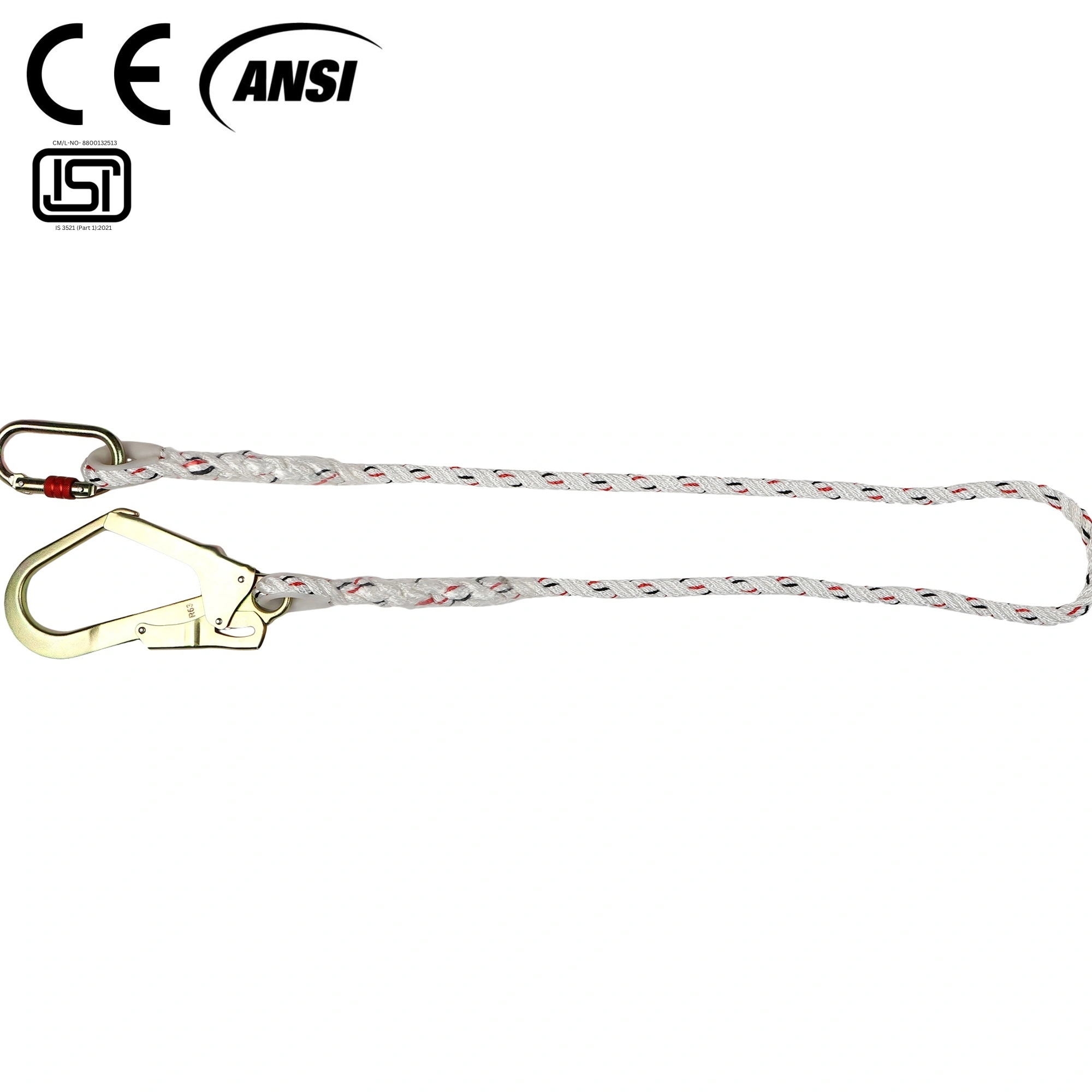 Fall Restraint Lanyards with Carabiner Attachment and Scaffolding Hook, ISF-05-ISF-05