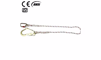 Fall Restraint Lanyards with Carabiner Attachment and Scaffolding Hook, ISF-05