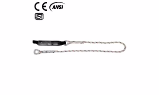 Fall Restraint Rope Lanyards with Energy Absorber and Loop Attachment, ISF-21