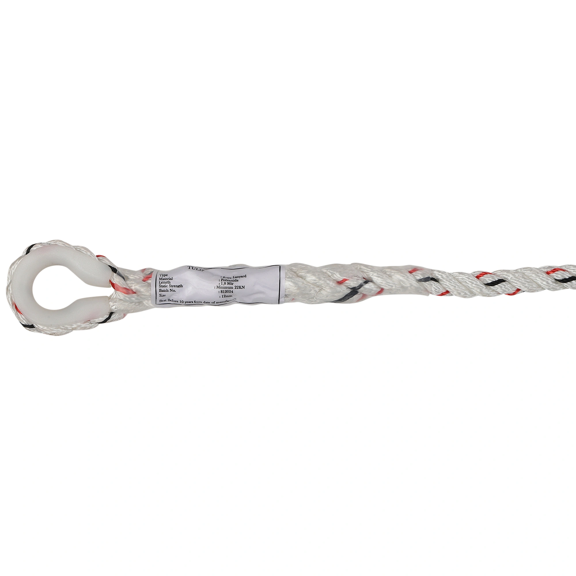 Fall Restraint Rope Lanyards with Energy Absorber and Loop Attachment, ISF-21-2