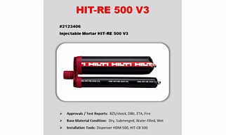 HILTI Injectable mortar HIT-RE 500 V4/500/1