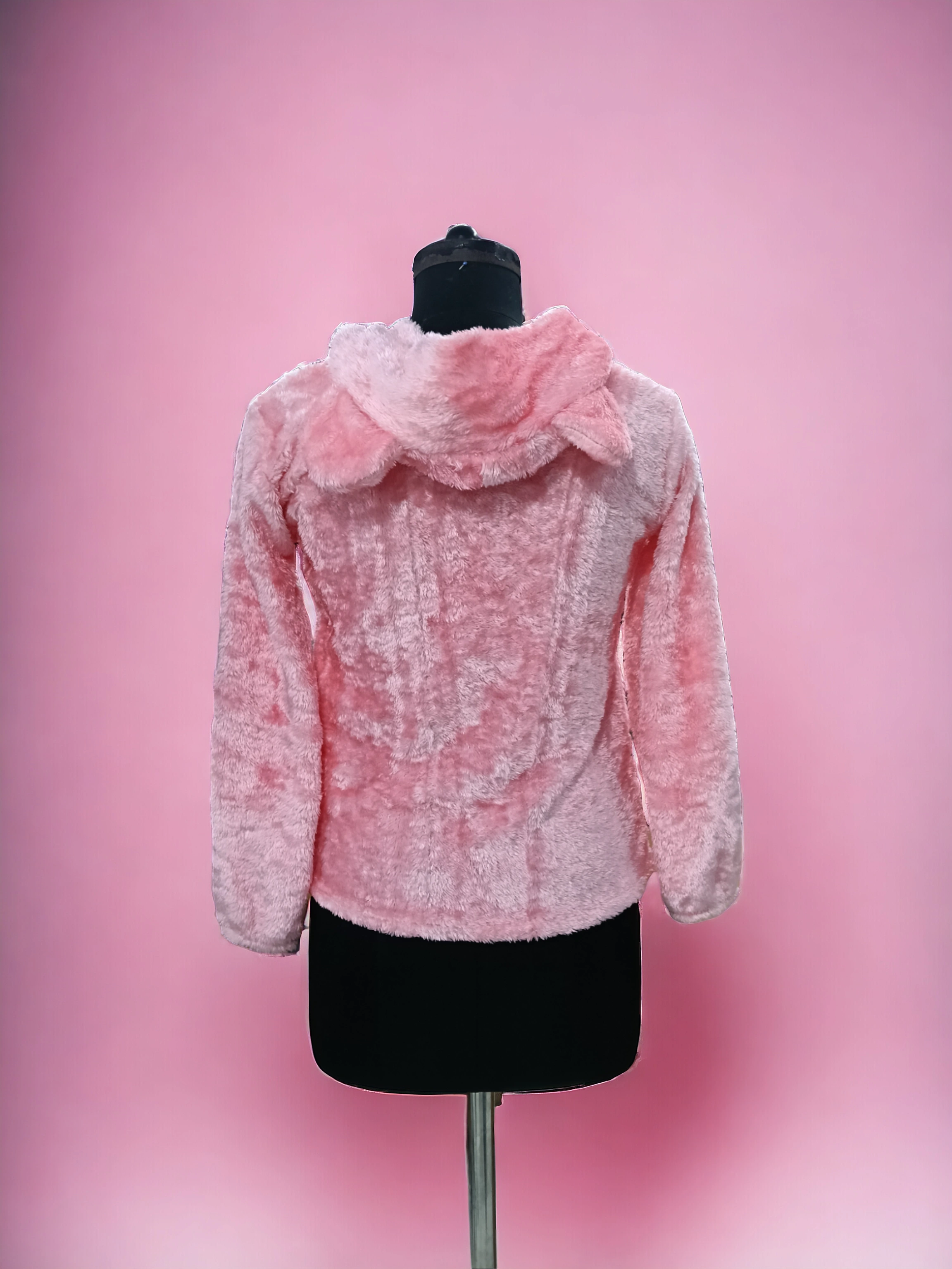 Pink Plush Bunny Hoodie-2