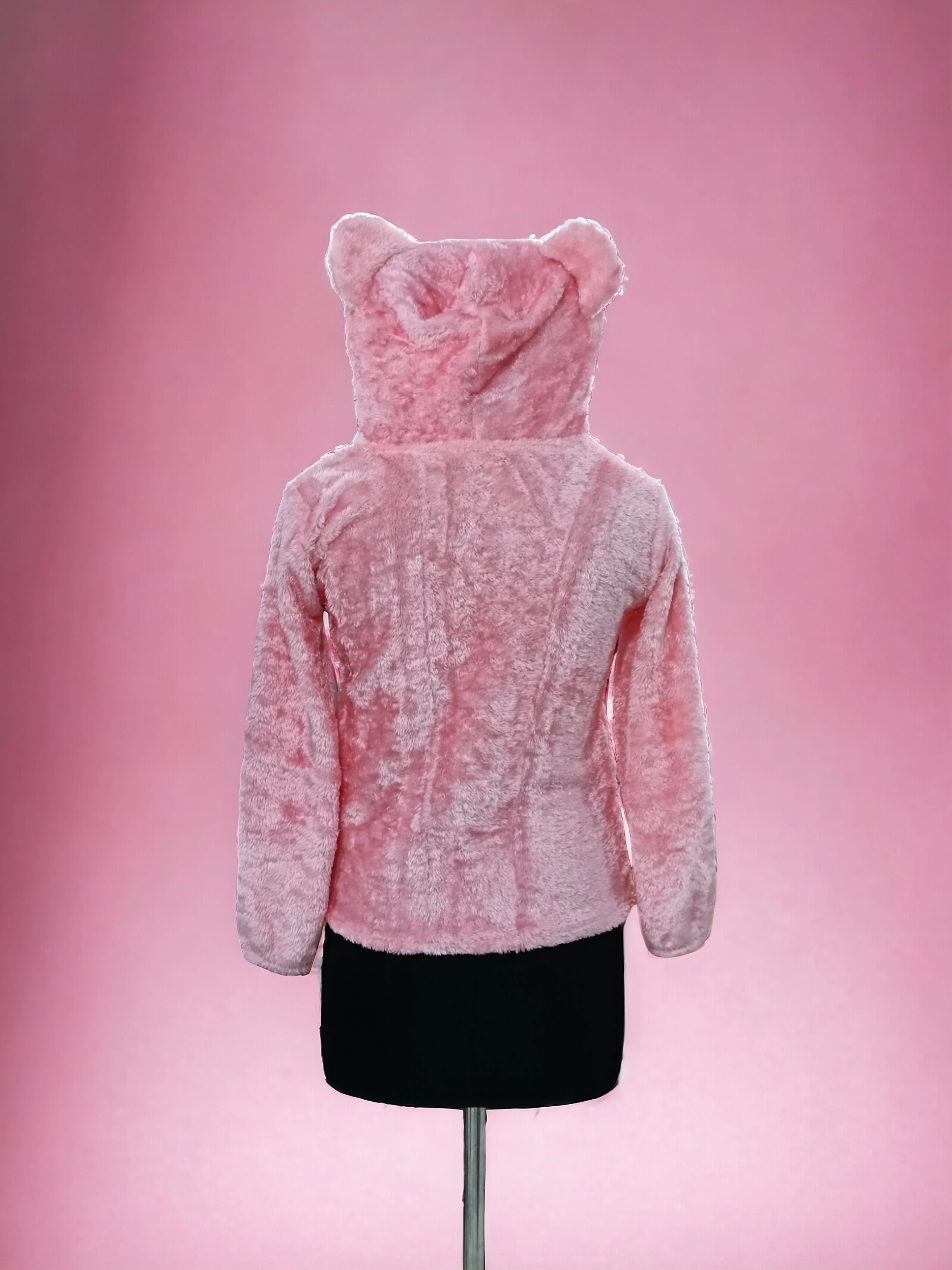 Pink Plush Bunny Hoodie-3