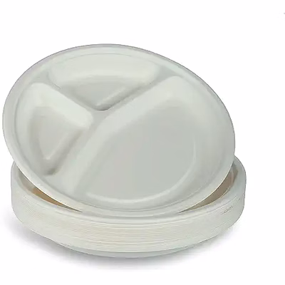 9" 3 compartment plate