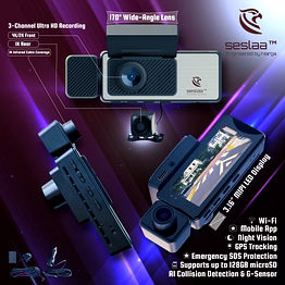 seslaa n1-rex premium 3-channel dashcam