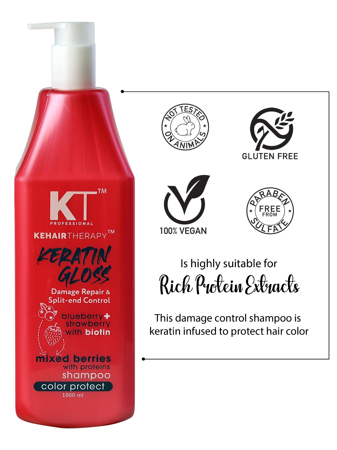 KT Professional Keratin Gloss Shampoo -1000 ML-4